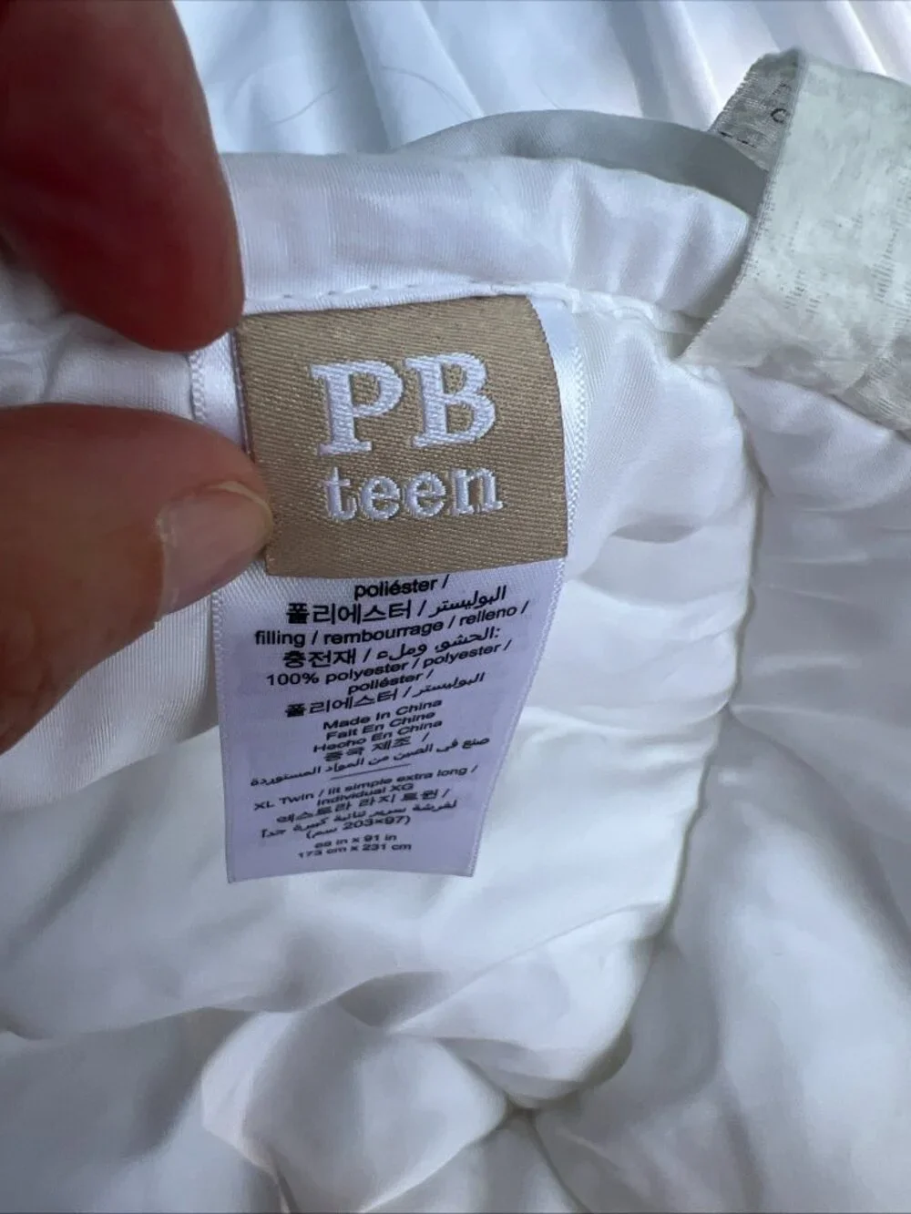 Pottery Barn Teen Ruched White bedspread white glam twin dorm